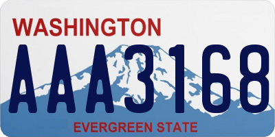 WA license plate AAA3168