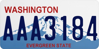 WA license plate AAA3184