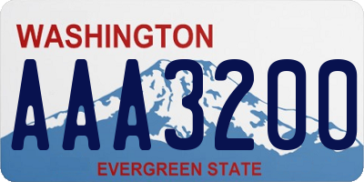 WA license plate AAA3200