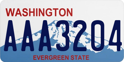 WA license plate AAA3204