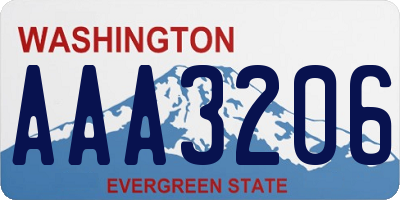 WA license plate AAA3206