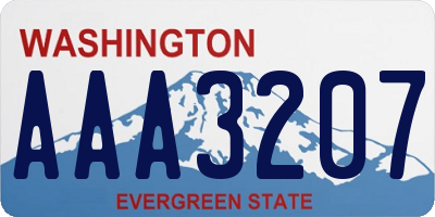 WA license plate AAA3207