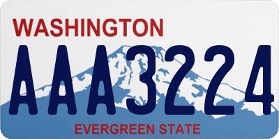 WA license plate AAA3224