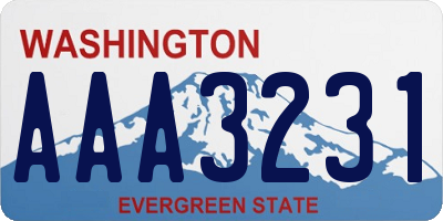 WA license plate AAA3231