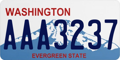 WA license plate AAA3237