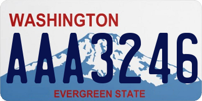 WA license plate AAA3246