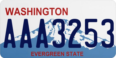 WA license plate AAA3253