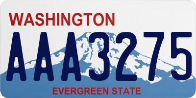 WA license plate AAA3275