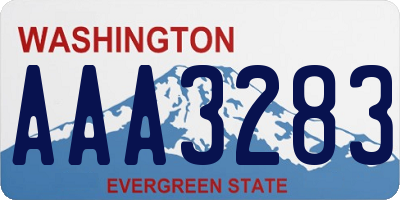WA license plate AAA3283