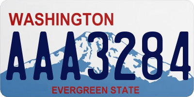 WA license plate AAA3284