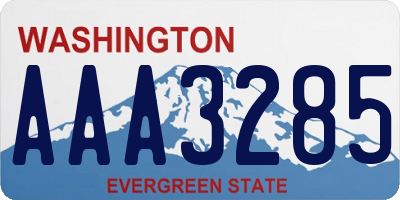 WA license plate AAA3285