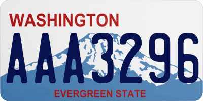 WA license plate AAA3296
