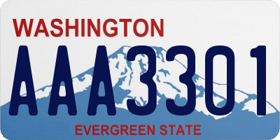 WA license plate AAA3301