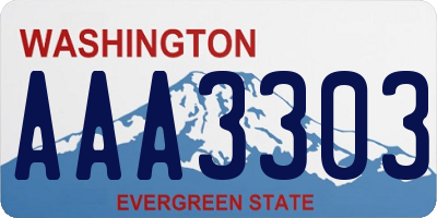 WA license plate AAA3303