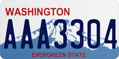 WA license plate AAA3304