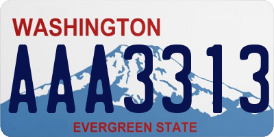 WA license plate AAA3313