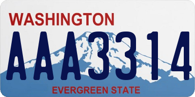 WA license plate AAA3314