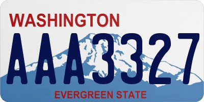 WA license plate AAA3327