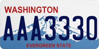 WA license plate AAA3330