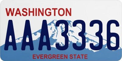 WA license plate AAA3336