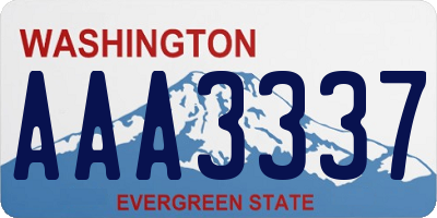 WA license plate AAA3337
