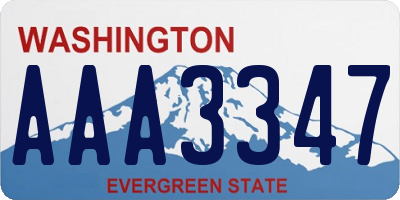 WA license plate AAA3347