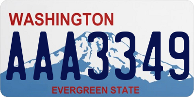 WA license plate AAA3349