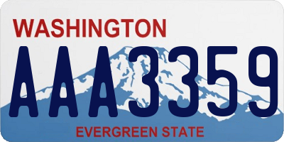 WA license plate AAA3359