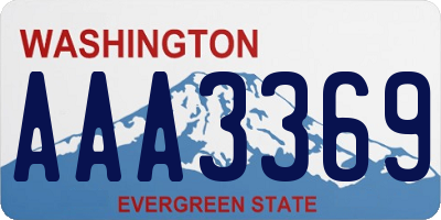 WA license plate AAA3369