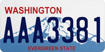 WA license plate AAA3381