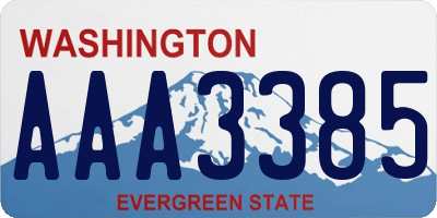 WA license plate AAA3385