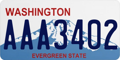 WA license plate AAA3402