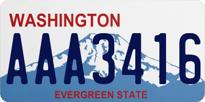 WA license plate AAA3416