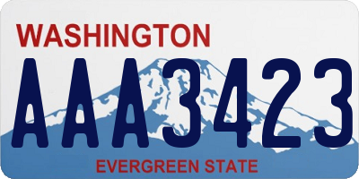 WA license plate AAA3423