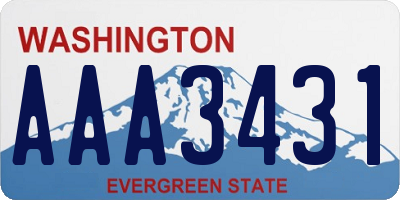 WA license plate AAA3431