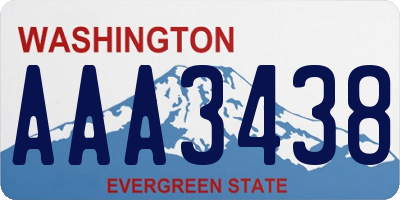 WA license plate AAA3438