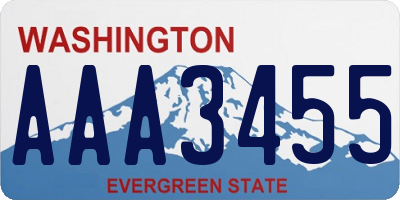 WA license plate AAA3455