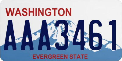 WA license plate AAA3461