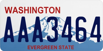 WA license plate AAA3464