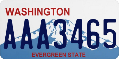 WA license plate AAA3465