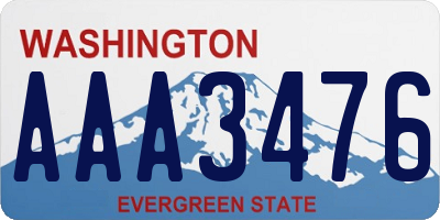 WA license plate AAA3476