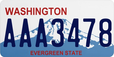 WA license plate AAA3478
