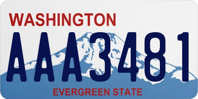 WA license plate AAA3481
