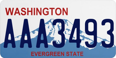 WA license plate AAA3493