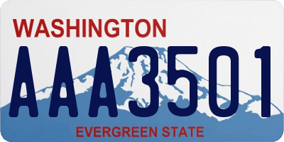 WA license plate AAA3501