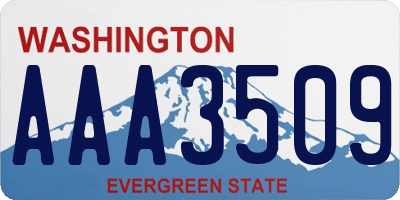 WA license plate AAA3509