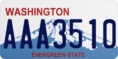 WA license plate AAA3510