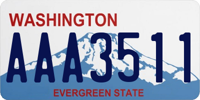 WA license plate AAA3511