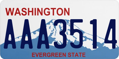 WA license plate AAA3514