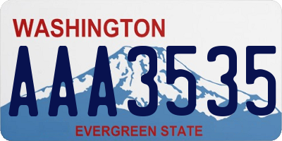 WA license plate AAA3535